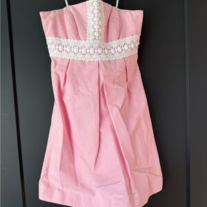 Lilly Pulitzer pink strapless dress